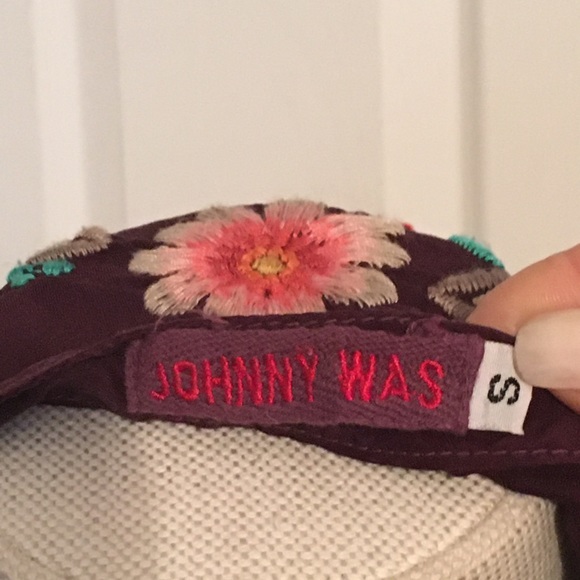 Johnny Was Vintage Purple Tunic blouse multi floral embroidery with buttons S - Picture 5 of 6